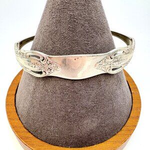 VTG Oneida Sterling Silver 925 Cuff Bracelet Spoon Fork Silverware Design SZ L